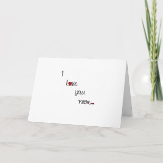 Carte Je t'aime plus avec un design romantique à coeurs