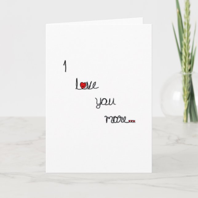 Carte Je t'aime plus avec un design romantique à coeurs  (Devant)