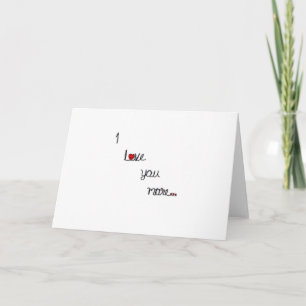 Carte Je t'aime plus avec un design romantique à cœurs r