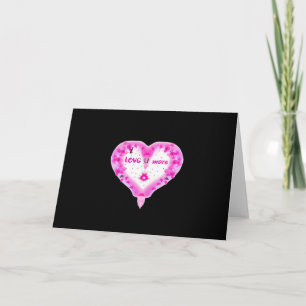 Carte Je t'aime plus cœur rose romantique