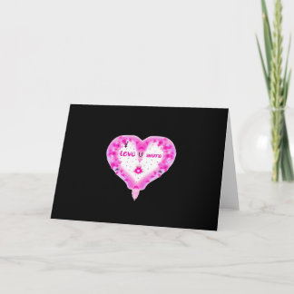 Carte Je t'aime plus cœur rose romantique