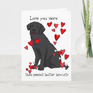 Carte Je t'aime plus de labrador retriever Valentine