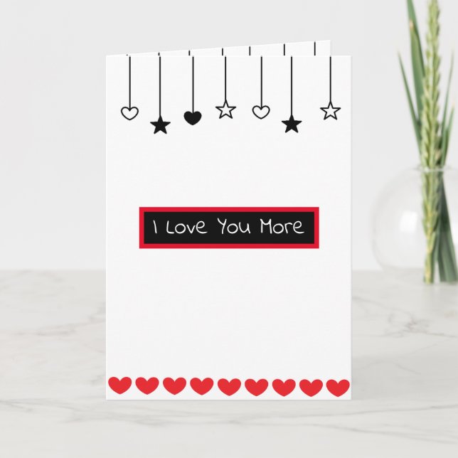 Carte Je t'aime plus, je t'aime le plus romantique et ch (Devant)