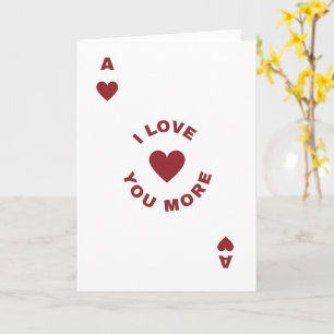 Carte Je T'Aime Plus Maître de Poker Cœur Amour