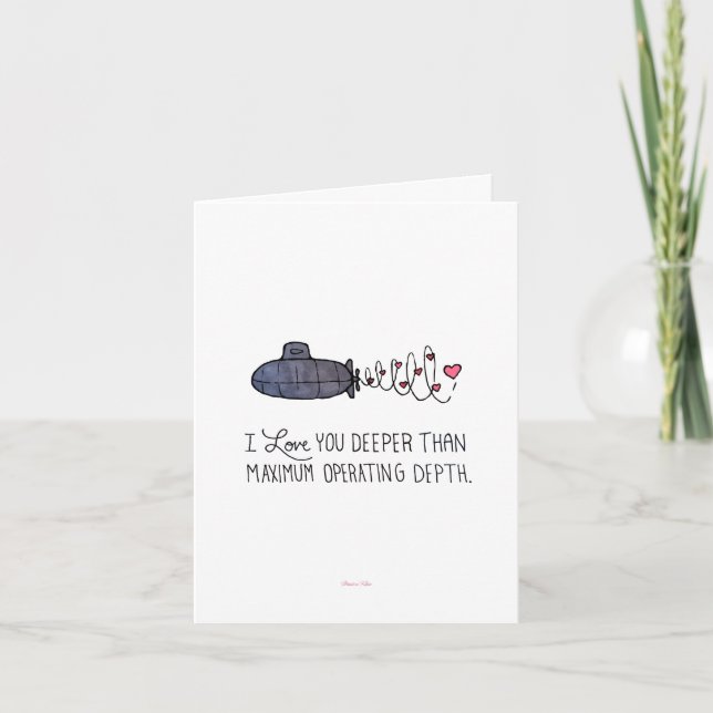 Carte Je T'Aime Plus Profond Que La Profondeur Maximale  (Devant)