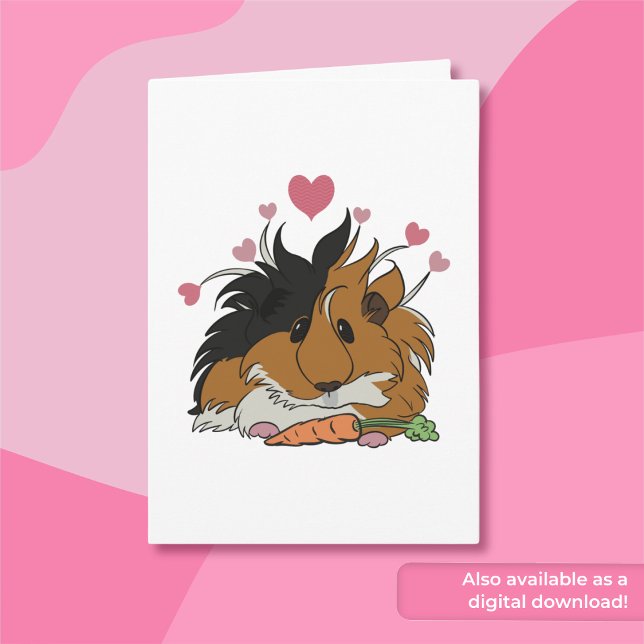 Carte Je T'Aime Plus Que Carottes Guinée Pig Valentine (Créateur téléchargé)
