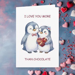 Carte Je t'aime plus que le chocolat Saint-Valentin