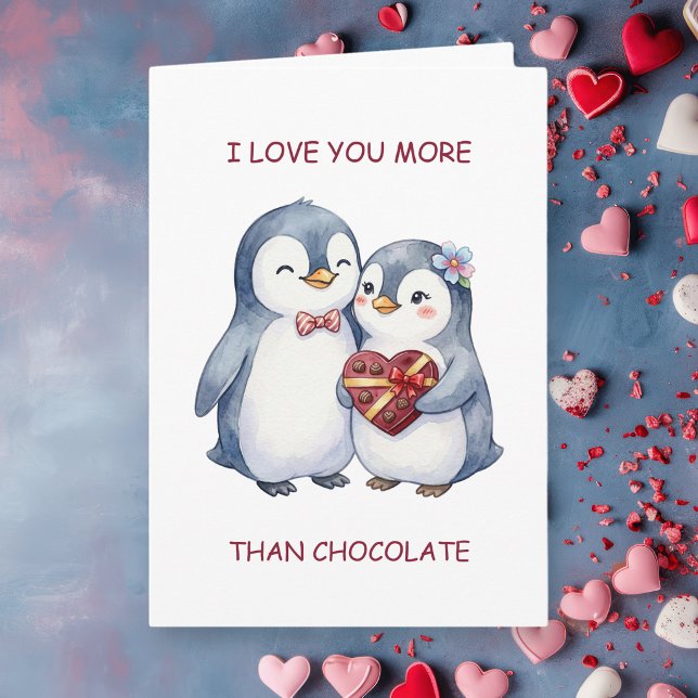 Carte Je t'aime plus que le chocolat | Saint-Valentin (Créateur téléchargé)
