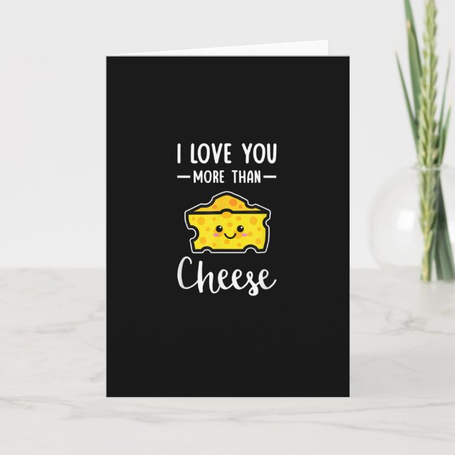 Carte Je t'aime plus que le fromage Funny Kawaii Saint-V (Devant)