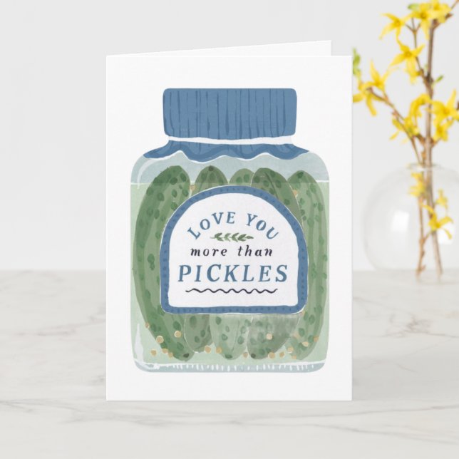Carte Je t'aime plus que les cornichons (Fleur jaune)