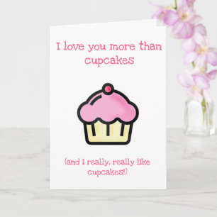 Carte Je t'aime plus que les cupcakes ! Fun Mother's Day