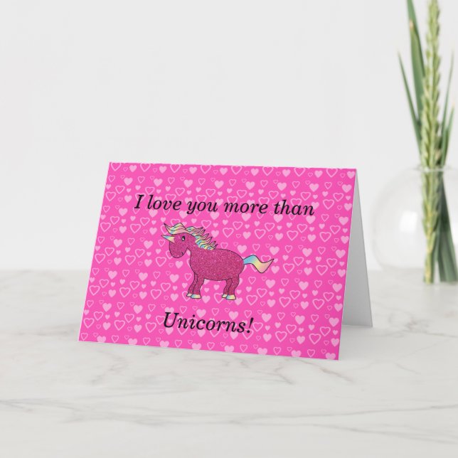 Carte Je t'aime plus que les licornes (Devant)