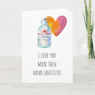 Carte Je t'aime plus que Mains Sanitizer