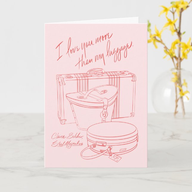 Carte "Je t'aime plus que mes bagages"  (Fleur jaune)
