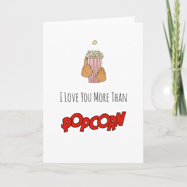 Carte Je t'aime plus que Popcorn ASL Card (Devant)