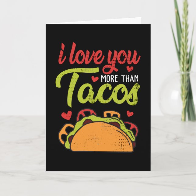 Carte Je T'Aime Plus Que Tacos Funny Valentines Day (Devant)