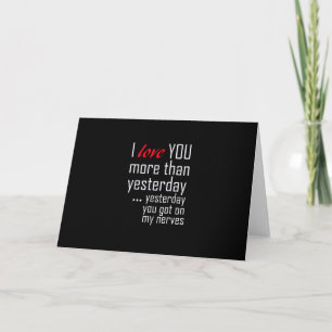 Carte Je t'aime plus qu'hier Design romantique 