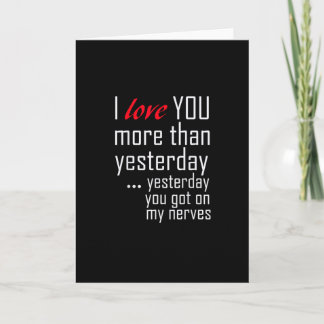 Carte Je t'aime plus qu'hier Design romantique