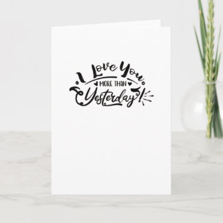 Carte Je t'aime plus qu'hier Design romantique