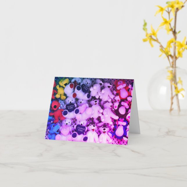 Carte Je t'aime Plush Bear Blank Note Card (Fleur jaune)