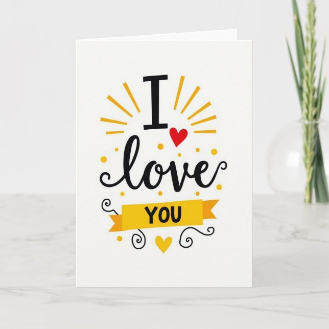 Carte Je T'Aime Points Jaunes (Devant)