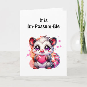 Carte Je t'aime   Possum romantique et flirteur