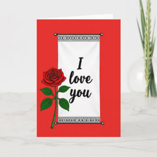Carte Je T'Aime Rose Rouge
