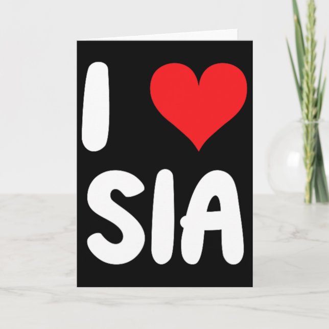 Carte Je t'aime Sia - Cœur  (Devant)