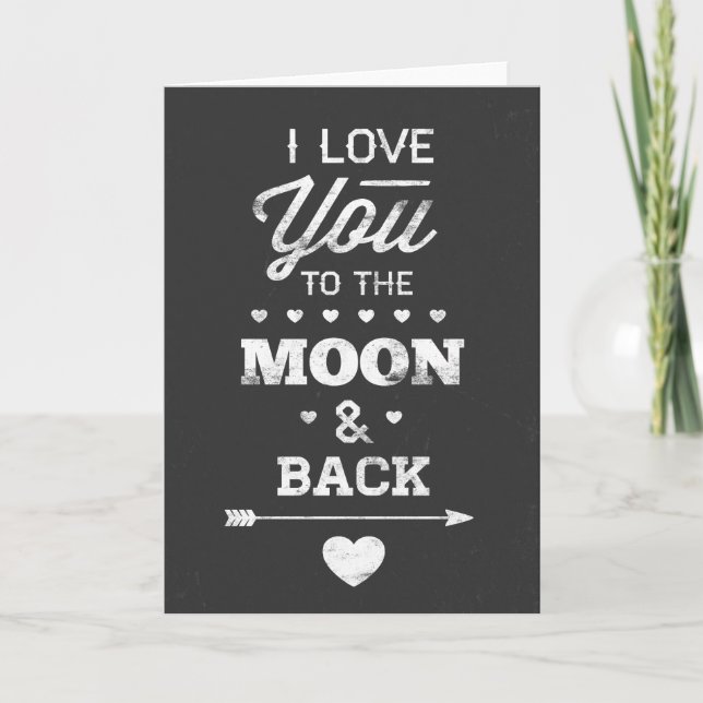 Carte Je T'Aime Sur La Lune Et De Retour (Devant)