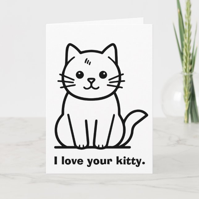 Carte Je t'aime ton chat pour la Saint-Valentin (Devant)