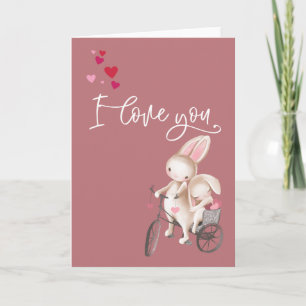 Carte Je t'aime, ton lapin câlin de la Saint-Valentin