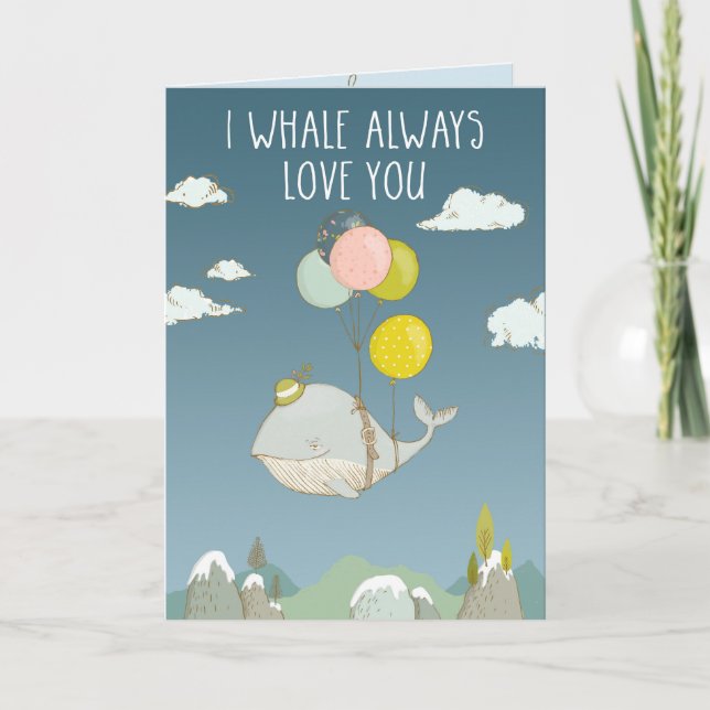 Carte Je t'aime toujours Baleine (Devant)