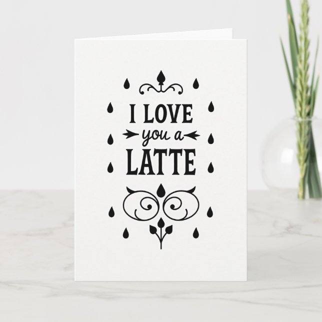 Carte Je T'Aime Un Latte (Devant)
