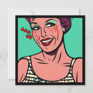 Carte Je t'aime xoxo Rétro Pop Art