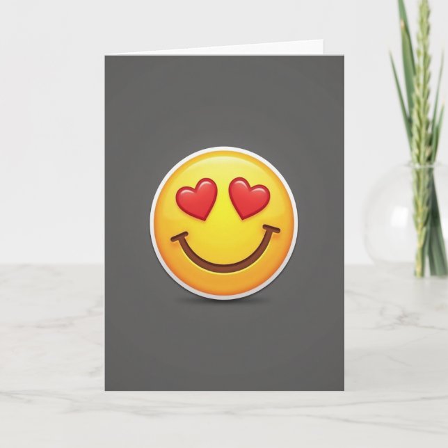 Carte Je T'Aime Yeux de Coeur (Devant)