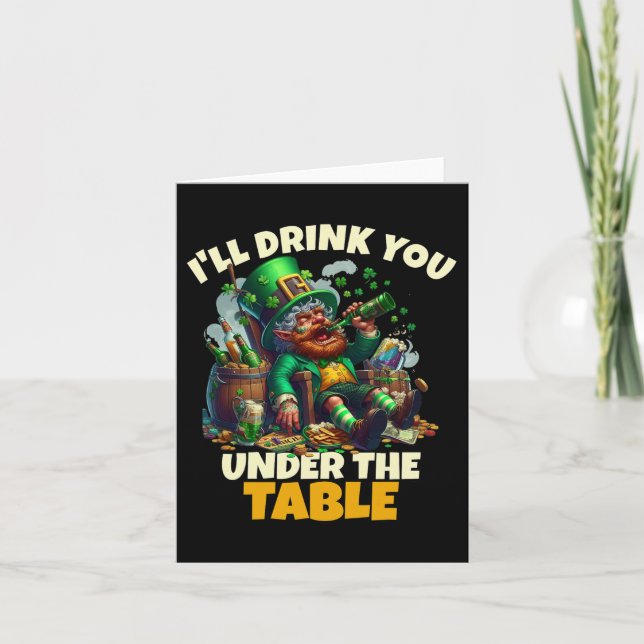 Carte Je te boirai sous la Table Saint Patricks Day (Devant)