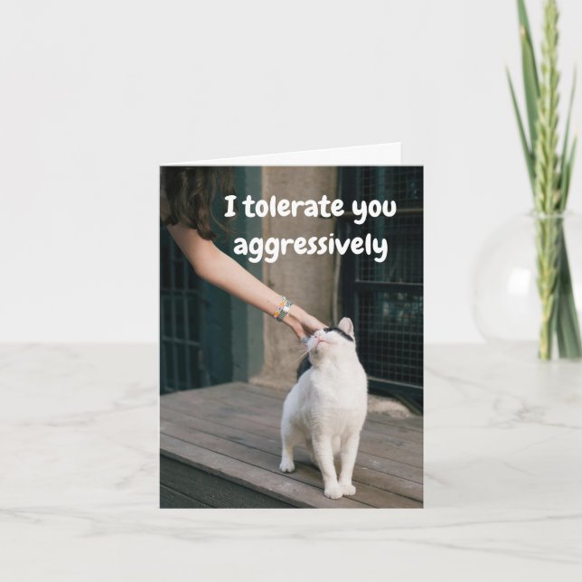 Carte Je te tolère drôle de la part du chat (Devant)