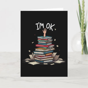 Carte Je vais bien Drôle Lire Livre Lecture Nerd Bibliot