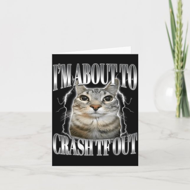 Carte Je vais m'écrouler Drôle de chat qui fixe Brainrot (Devant)