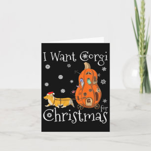 Carte Je Veux Corgi Pour Noël Funny Père Noël Corgi Chie