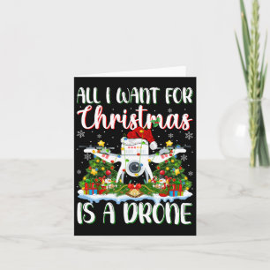 Carte Je Veux Pour Noël Est Un Drone Xmas Lumières Arbre