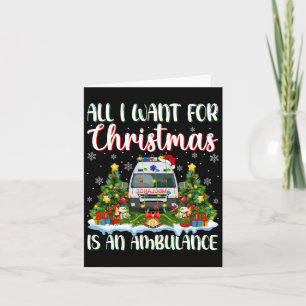Carte Je Veux Pour Noël Est Une Ambulance Jumelle Arbre 