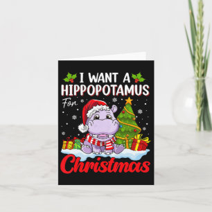 Carte Je Veux Un Hippopotame Pour Le Pajama De Noël Drôl