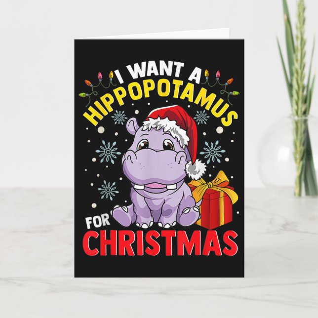 Carte Je veux un hippopotame pour Noël  (Devant)