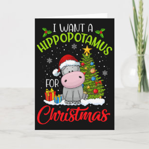 Carte Je Veux Un Hippopotame Pour Noël Hippo De Noël Pou