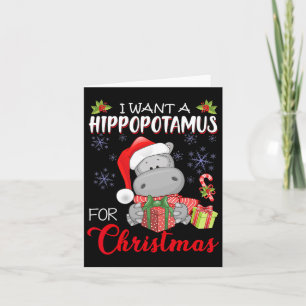 Carte Je Veux Un Hippopotame Pour Noël Hippo De Noël Pou