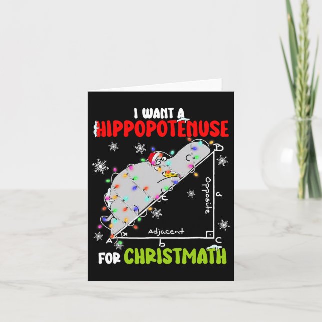 Carte Je Veux Un Hippopotame Pour Noël Joyeux Mat Hippo (Devant)