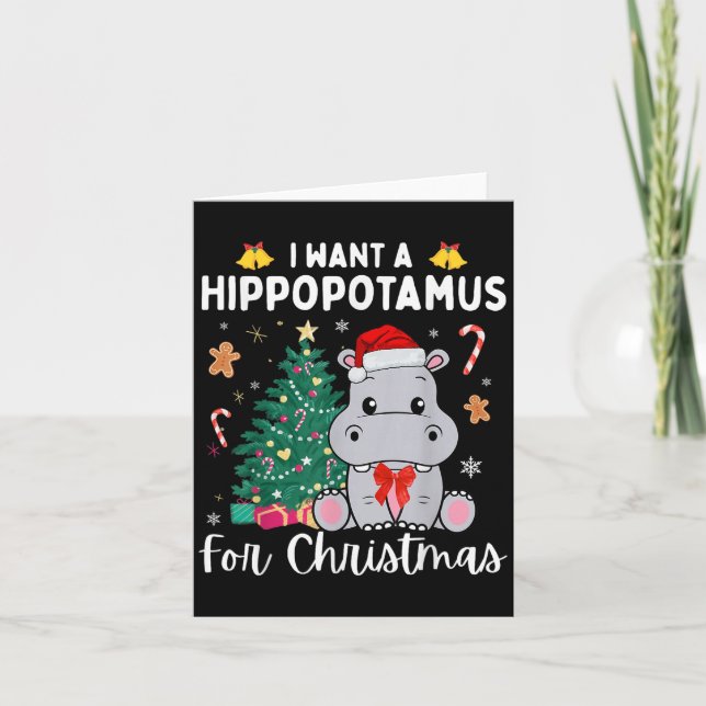 Carte Je Veux Un Hiptamus Pour Noël Xmas Hip Pour Kid W (Devant)