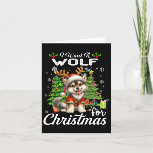Carte Je Veux Un Loup Pour Noël De Mignons Cadeaux Noël