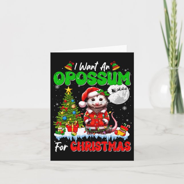 Carte Je Veux Un Opossum Pour Noël Père Noël Sungles Flo (Devant)
